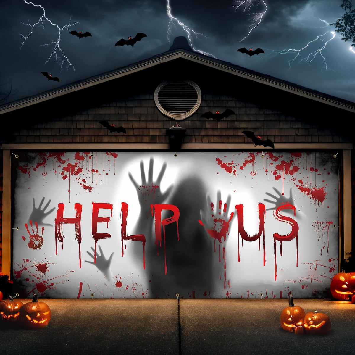 7X16 Ft Halloween Garage Door Cover Decorations Banner (Castles)