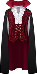 Halloween Men Vampire Costume,Halloween Men'S Vampire Cape, Dracula Costume Men