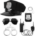Police Costume Accessories Adjustable Cop Hat for Adult Kids Police Officer Theater Dress up Theme Party Halloween Costume Accessories
