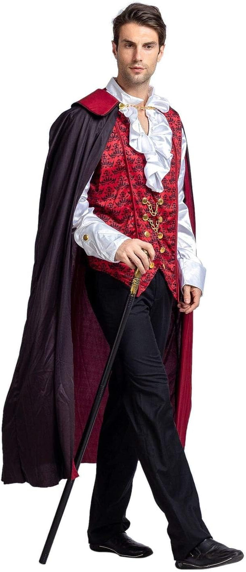 Halloween Men Vampire Costume,Halloween Men'S Vampire Cape, Dracula Costume Men