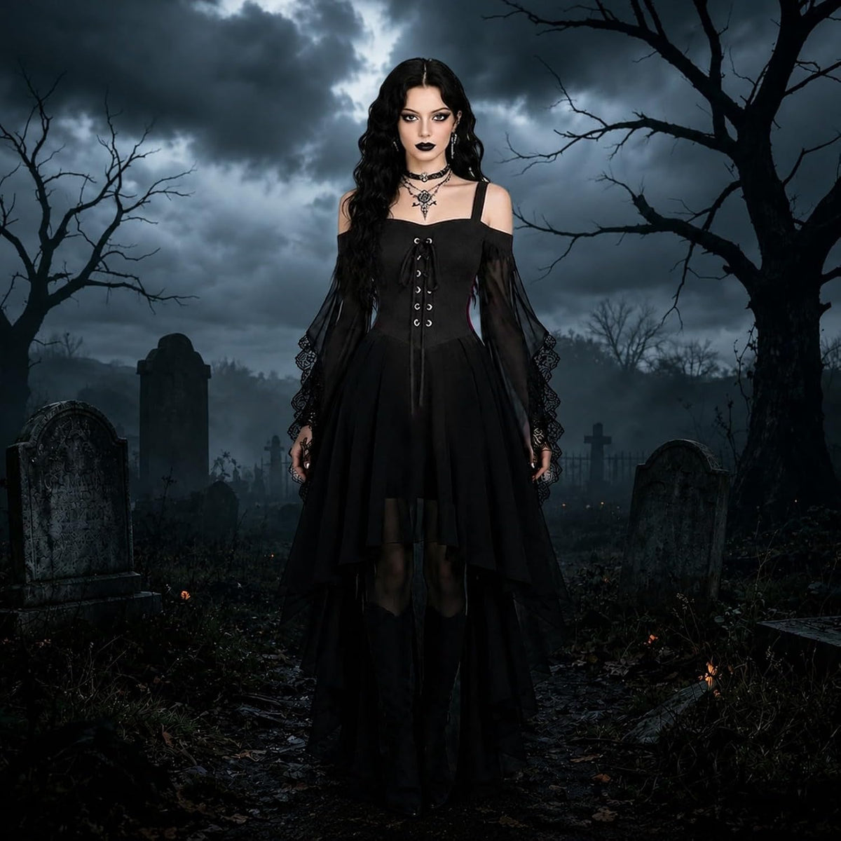 Witch Dress Women 2026 Halloween Costumes Woman Adults Medieval Vampire Butterfly Sleeve Mesh Gothic Outfits