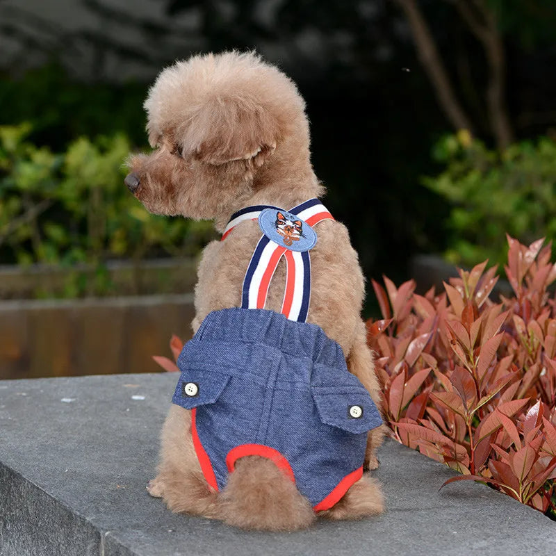 Cat Dog Female Panties Denim Strap Pet Shorts for Small Dogs Cats Kitten Puppy Underclothe Anti-Harassment Safety Panties