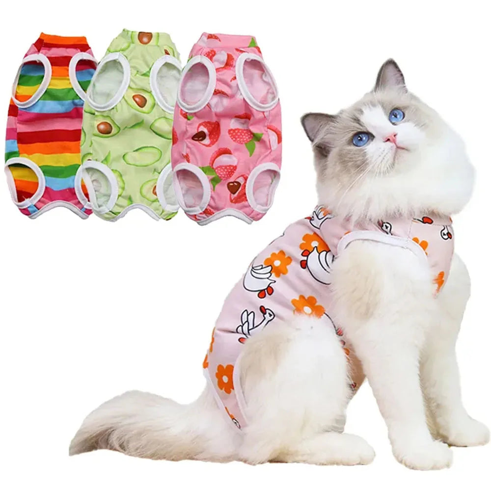 Cat Dog Anti-Licking Vest Pet Care Clothing Kitten Weaning Sterilization Suit High Elastic Surgery after Recovery Care Clothing