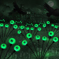Halloween Decorations Outdoor Solar Scary Eyeball Lights,2Packs 12LED Green Eyeball Swaying Firefly Lights,Waterproof Solar Halloween Path Lights for Yard/Garden/Lawn/Party Decor