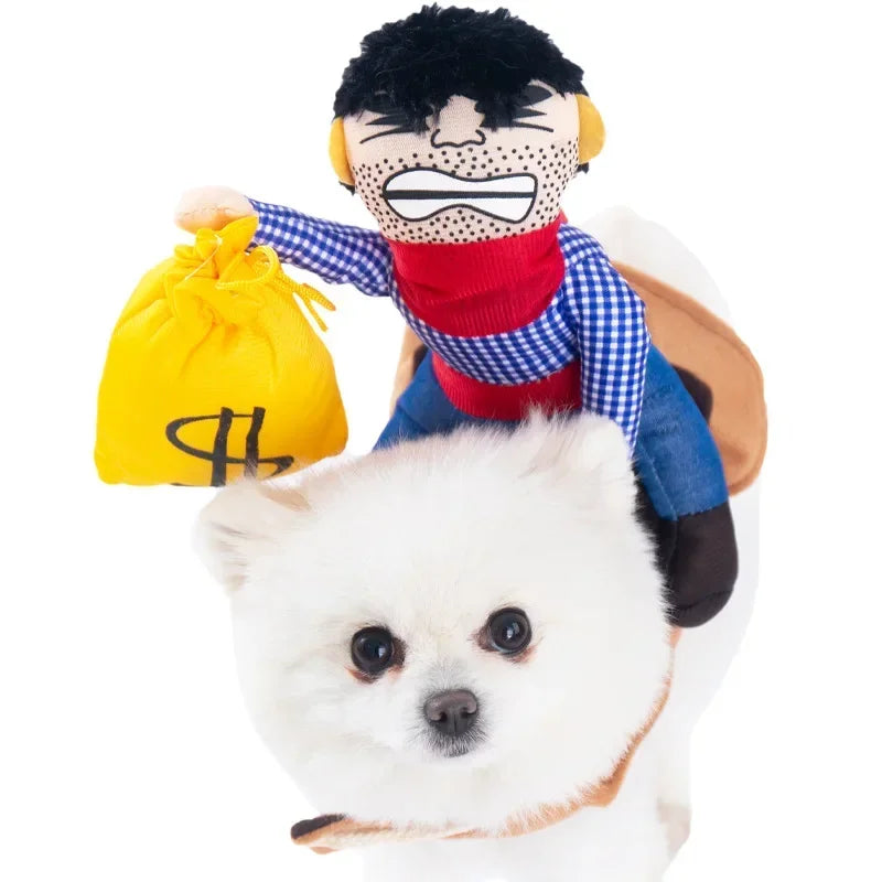 Funny Halloween Dog Costume for Small Medium Dogs Cats Adjustable Puppy Cosplay Party French Bulldog Chihuahua Pet Clothing