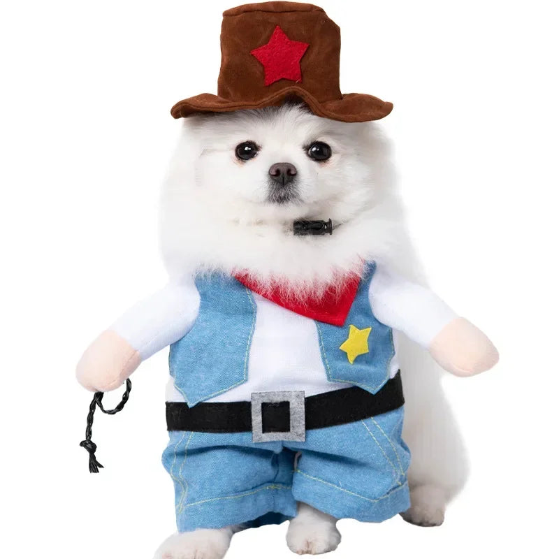 Funny Halloween Dog Costume for Small Medium Dogs Cats Adjustable Puppy Cosplay Party French Bulldog Chihuahua Pet Clothing