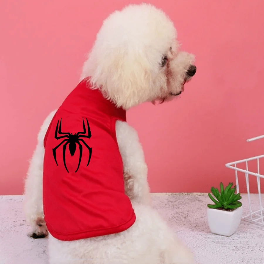 1PC Spider Print Pet Vest, Soft and Breathable Pet Sleeveless T-Shirt