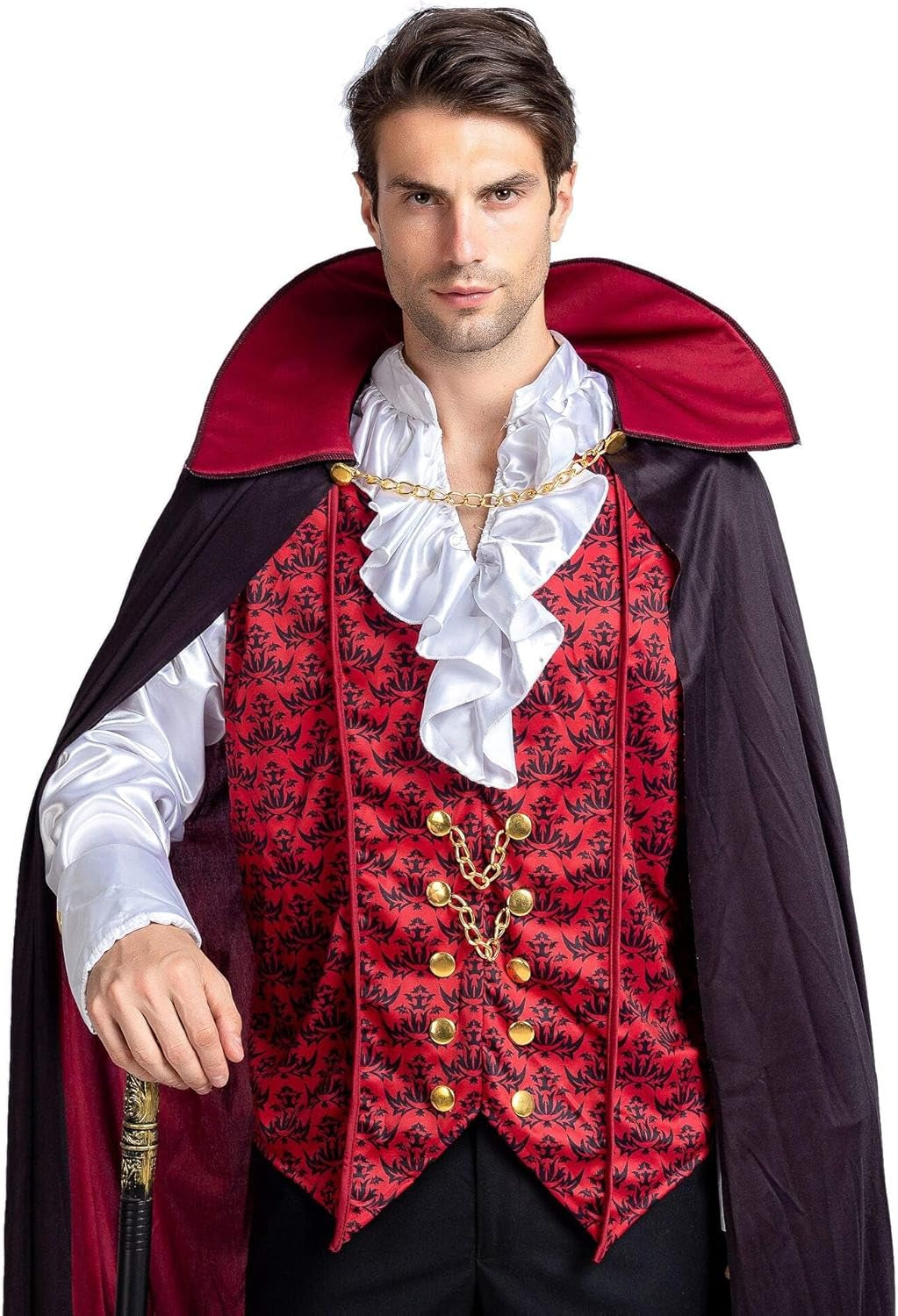 Halloween Men Vampire Costume,Halloween Men'S Vampire Cape, Dracula Costume Men