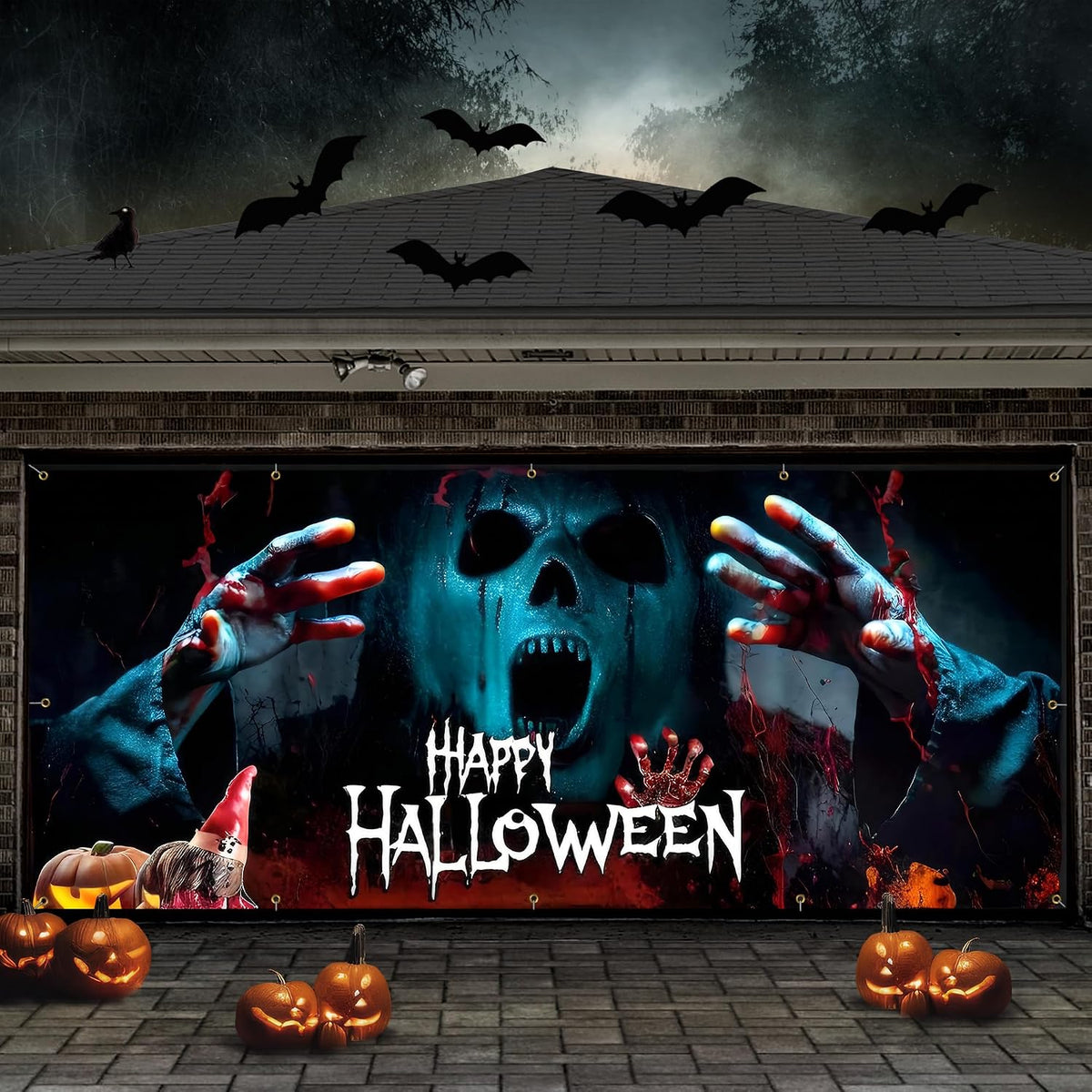 7X16 Ft Halloween Garage Door Cover Decorations Banner (Castles)