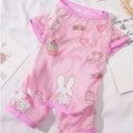 Cartoon Print Cat Cooling Jumpsuit Ultra-Thin Breathable Mesh Dog Sunscreen Clothes Sun Protection Summer Cat Clothes