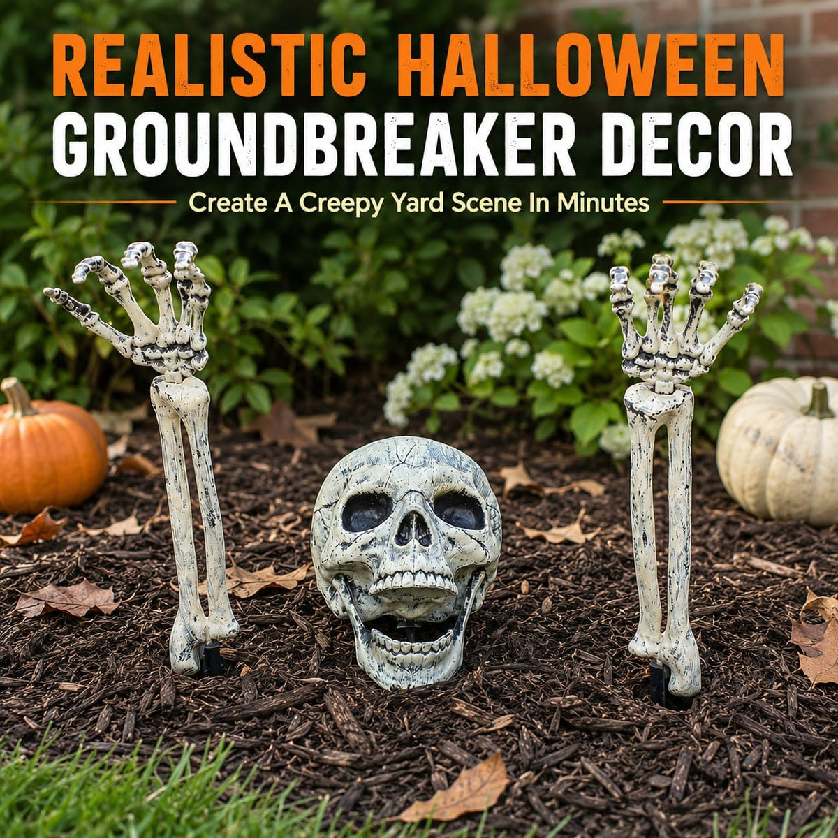 Realistic Skeleton Stakes Halloween Decorations for Lawn Stakes Garden Halloween Skeleton Decoration