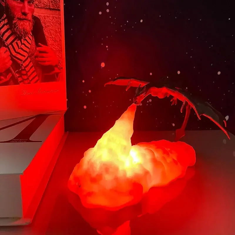 3D LED Dragon Night Light, Usb-Rechargeable Table Lamp, Flying Dragon-Themed Bedroom Decor, Festive Party Mood Light