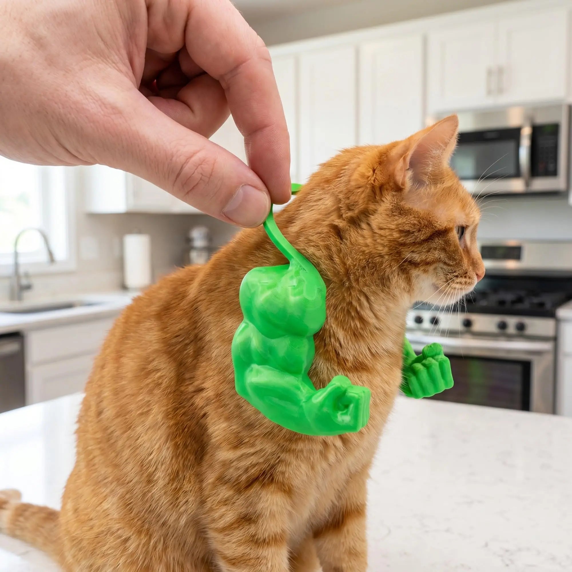3D Printed Buff Muscle Arms Pet Costume, Funny Hulk Cosplay Accessory for Cats and Small Dogs, Hilarious Halloween Party Photo P
