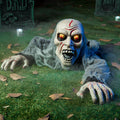 Halloween Decorations Outdoor Light-Up Zombie Groundbreaker with Bloodstain and Creepy Sound for Halloween outside Decor Lawn Yard Patio Graveyard Decoration, Haunted House Prop
