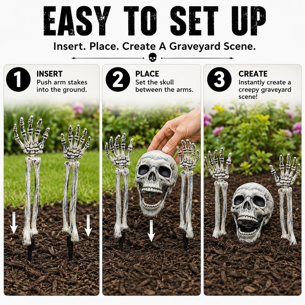 Realistic Skeleton Stakes Halloween Decorations for Lawn Stakes Garden Halloween Skeleton Decoration