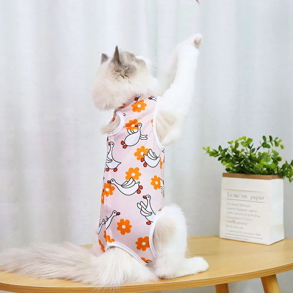 Cat Dog Anti-Licking Vest Pet Care Clothing Kitten Weaning Sterilization Suit High Elastic Surgery after Recovery Care Clothing