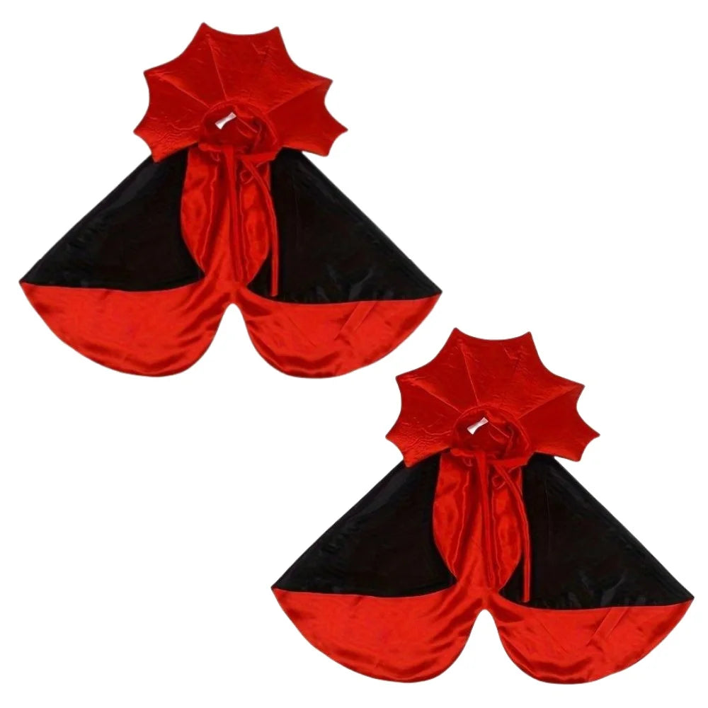 1/3Pcs Halloween Cat Costume Cape with Collar Vampire Pet Apparel All-Season Wear Festive Party Accessory for Cats & Small Dogs