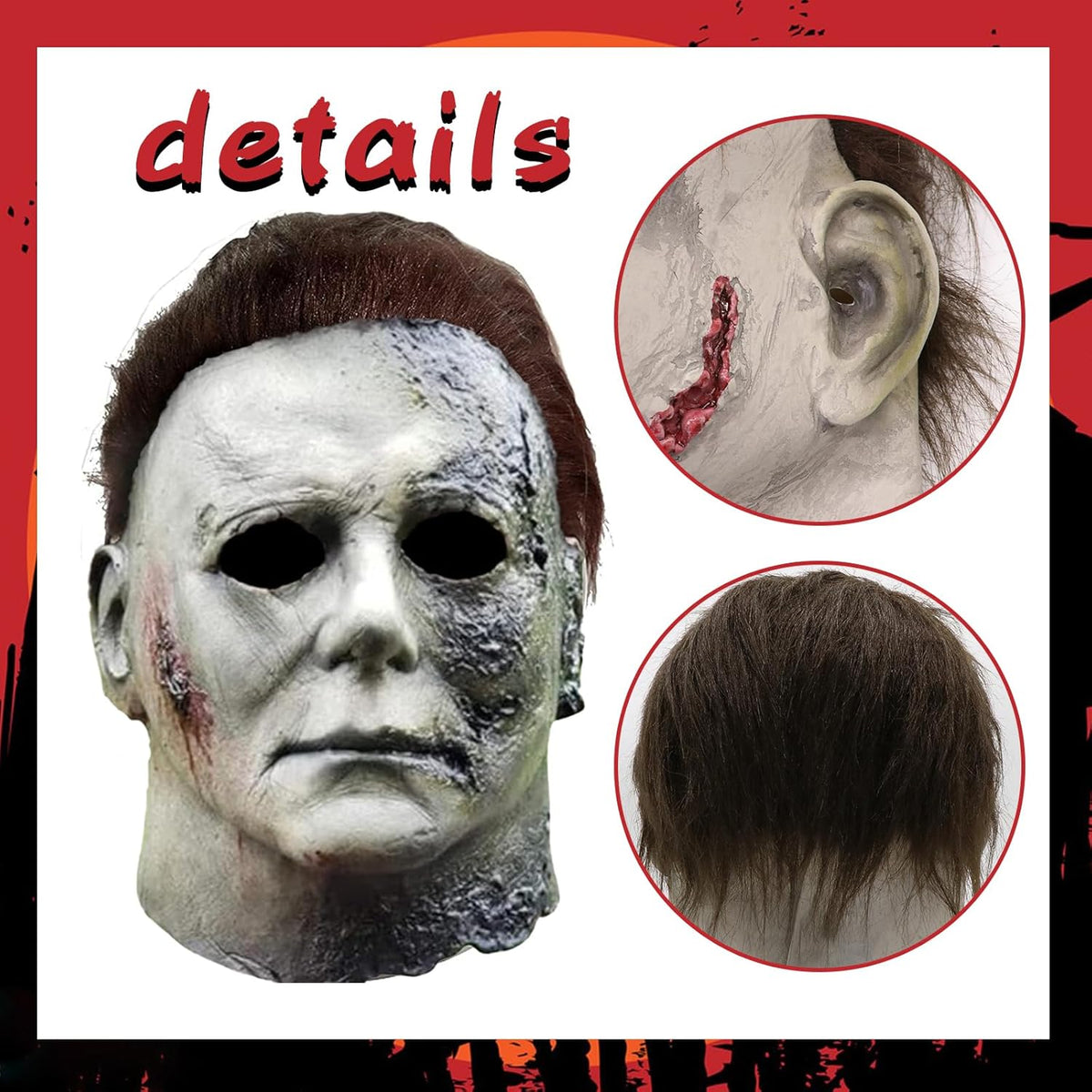 Michael Myers Mask, Halloween Horror Masquerade Cosplay Party Mask, Michael Myers Costume Scary Cosplay
