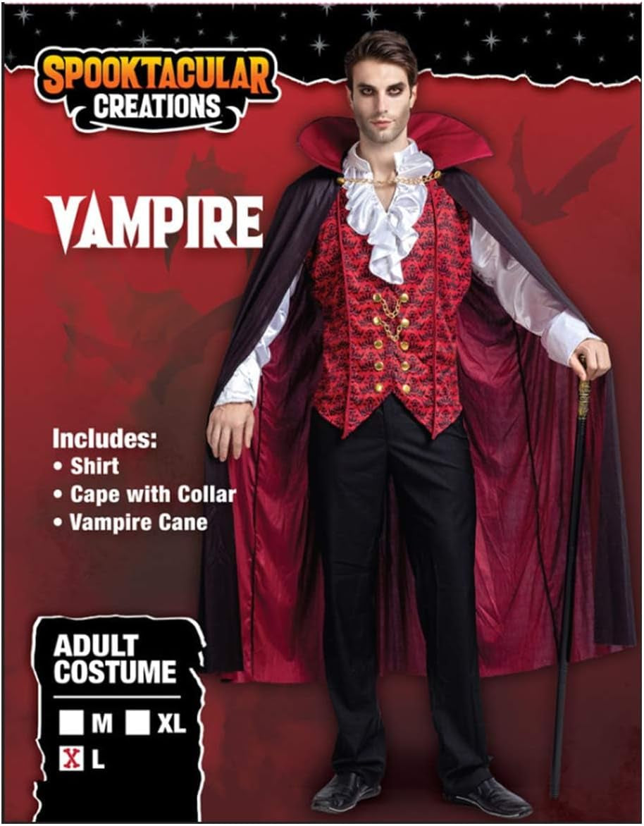 Halloween Men Vampire Costume,Halloween Men'S Vampire Cape, Dracula Costume Men