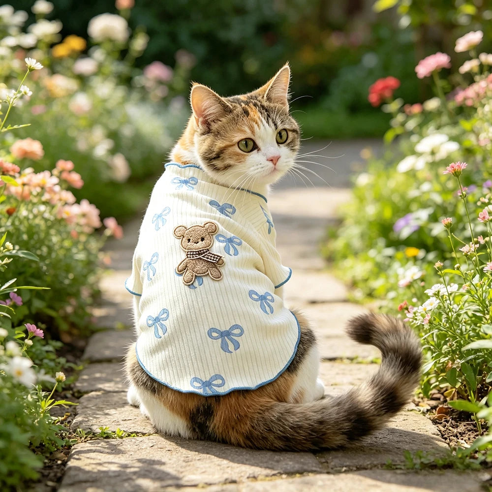 1 Piece Cute Dog Tshirt Breathable Elastic Soft Pet Vest Summer Wear for Small Dogs Cats