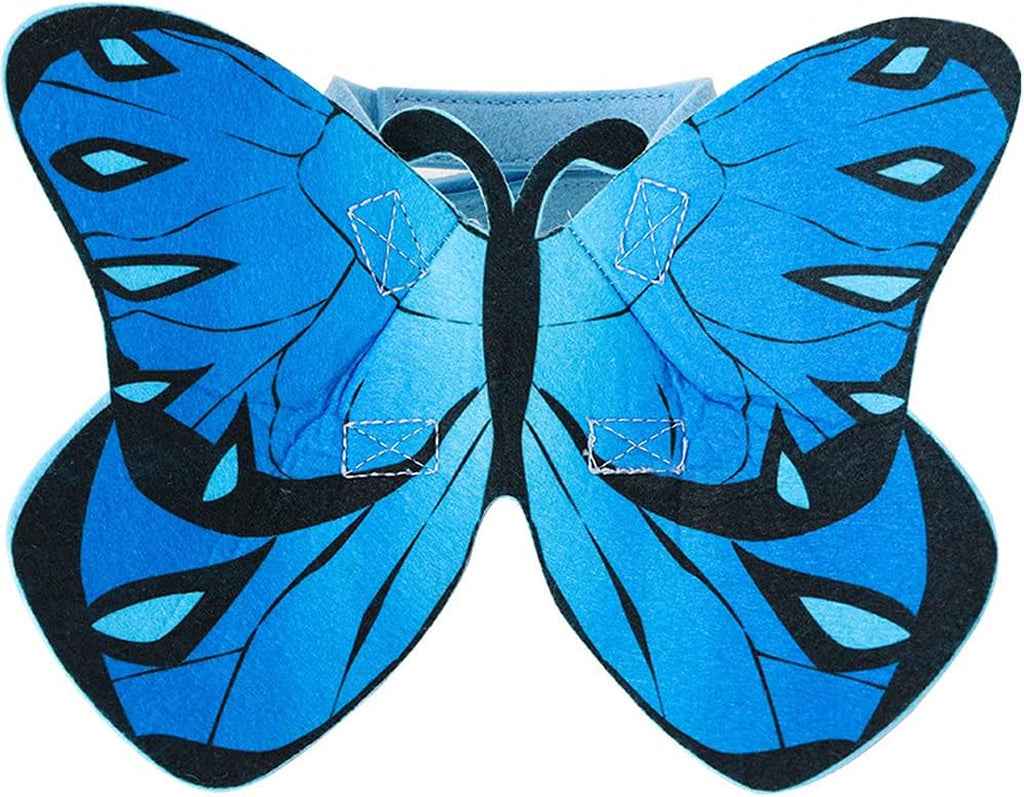 Cat Dog Butterfly Costume Wings for Halloween Party Decoration, Halloween Dog Cat Costume, Puppy Cat Dress up Accessories (Blue)
