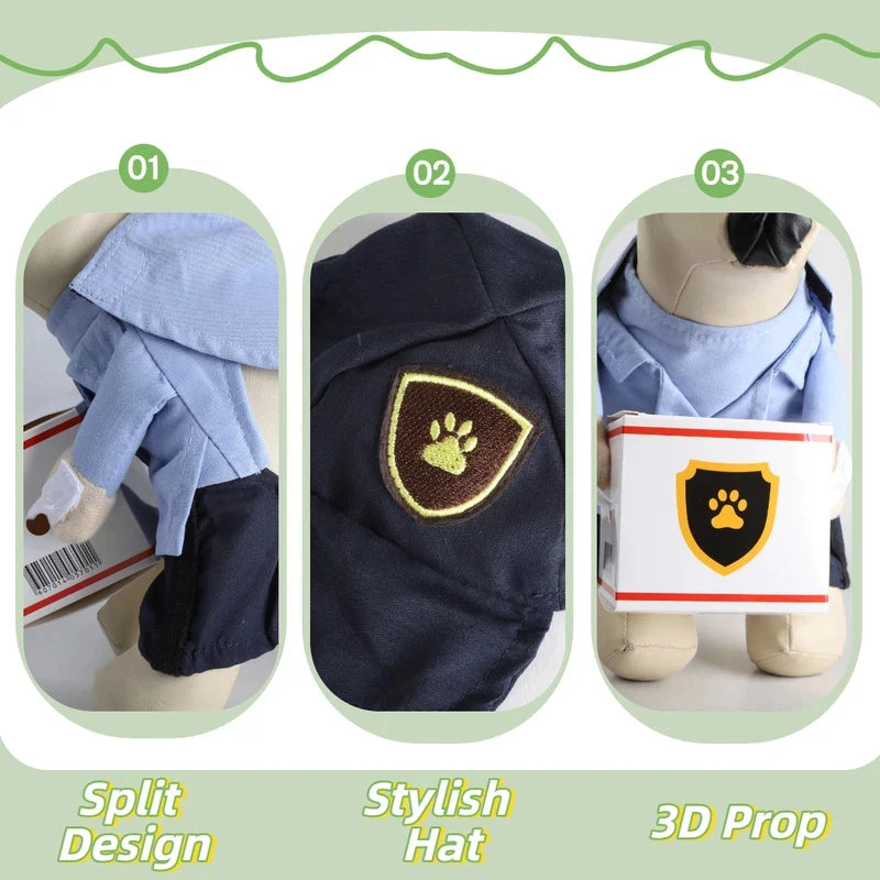All-Weather Cute Transformation Outfit for Dogs - Mailman Style - Super Adorable