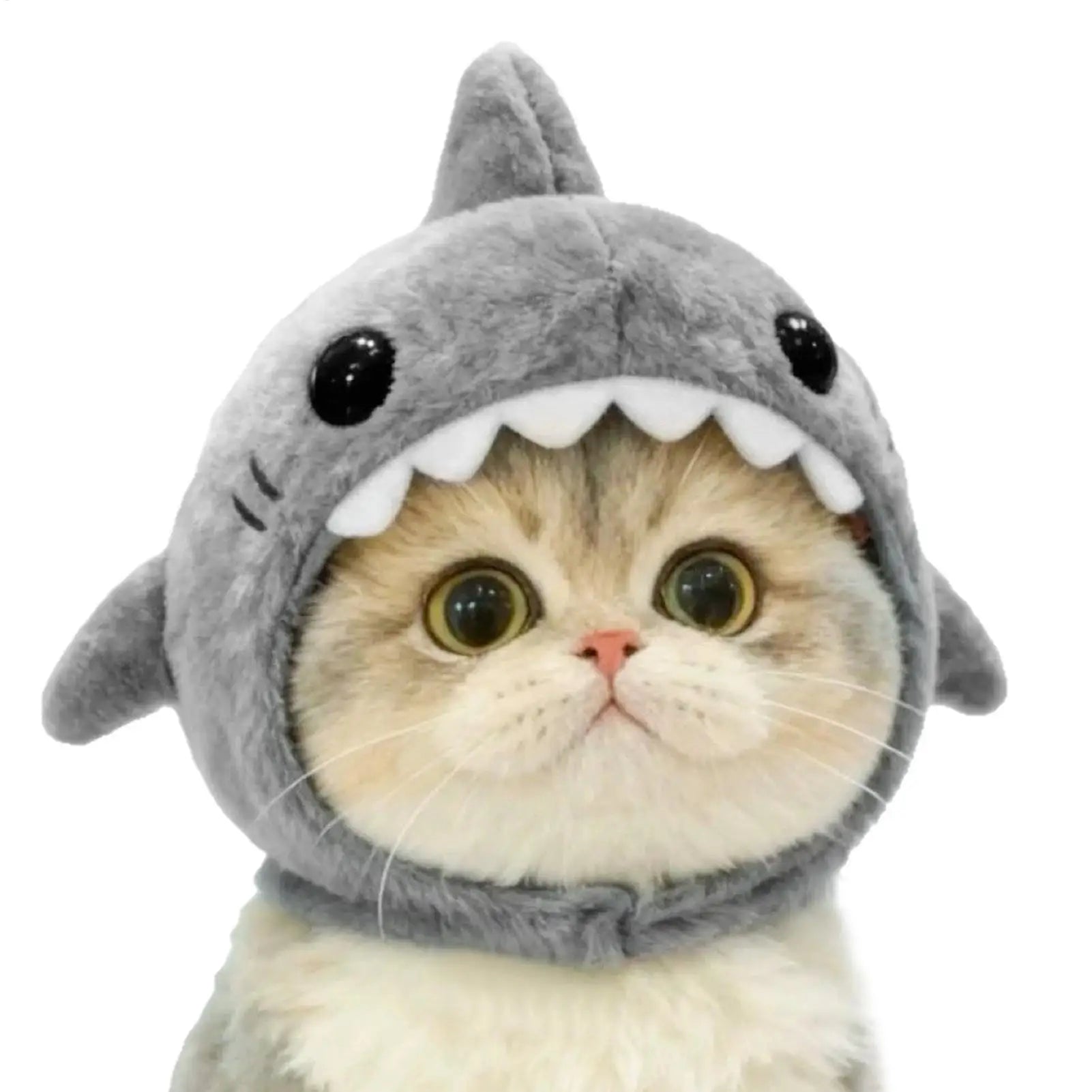 Shark Plush Pet Hat Costume Cute Animal Headwear for Kittens Dogs Adjustable Festival Party Cosplay Dress up Accessories