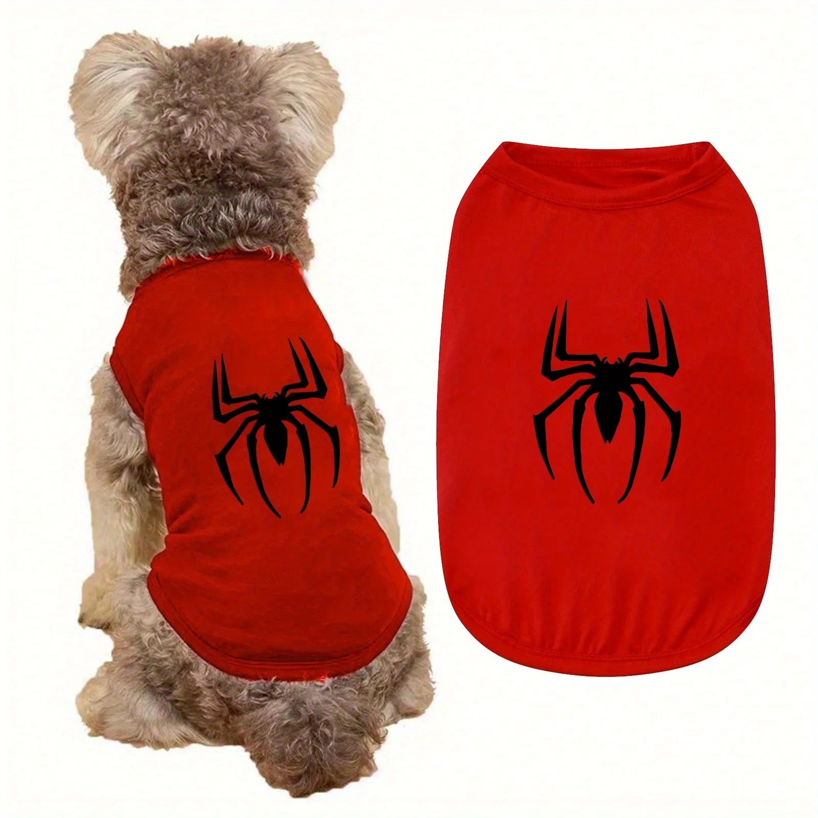 1PC Spider Print Pet Vest, Soft and Breathable Pet Sleeveless T-Shirt