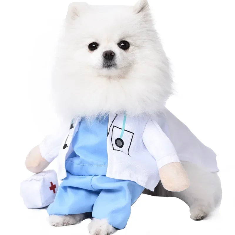Funny Halloween Dog Costume for Small Medium Dogs Cats Adjustable Puppy Cosplay Party French Bulldog Chihuahua Pet Clothing
