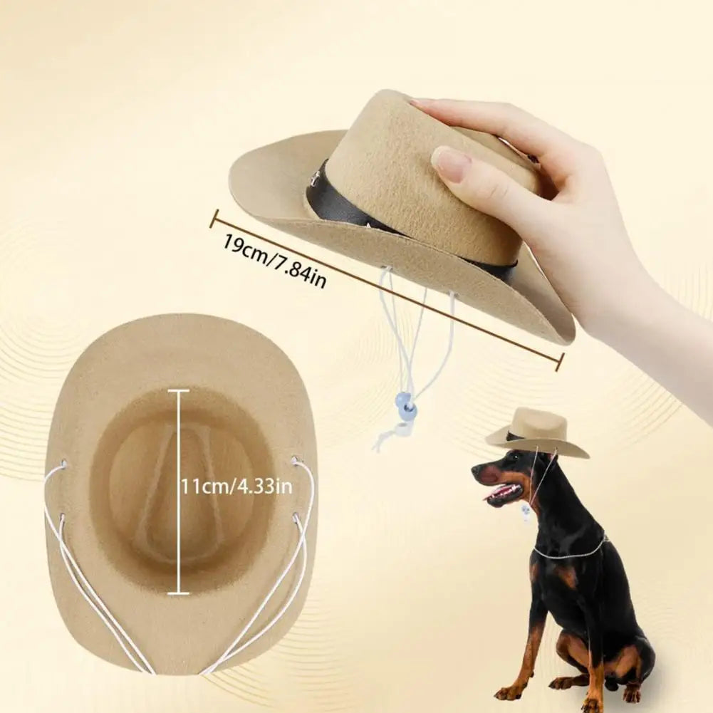 Pet Cowboy Costume Hat and Bandana Funny Dog Cat West Cowboy Hats Glasses Pet Halloween Birthday Party Cosplay Pet Accessories