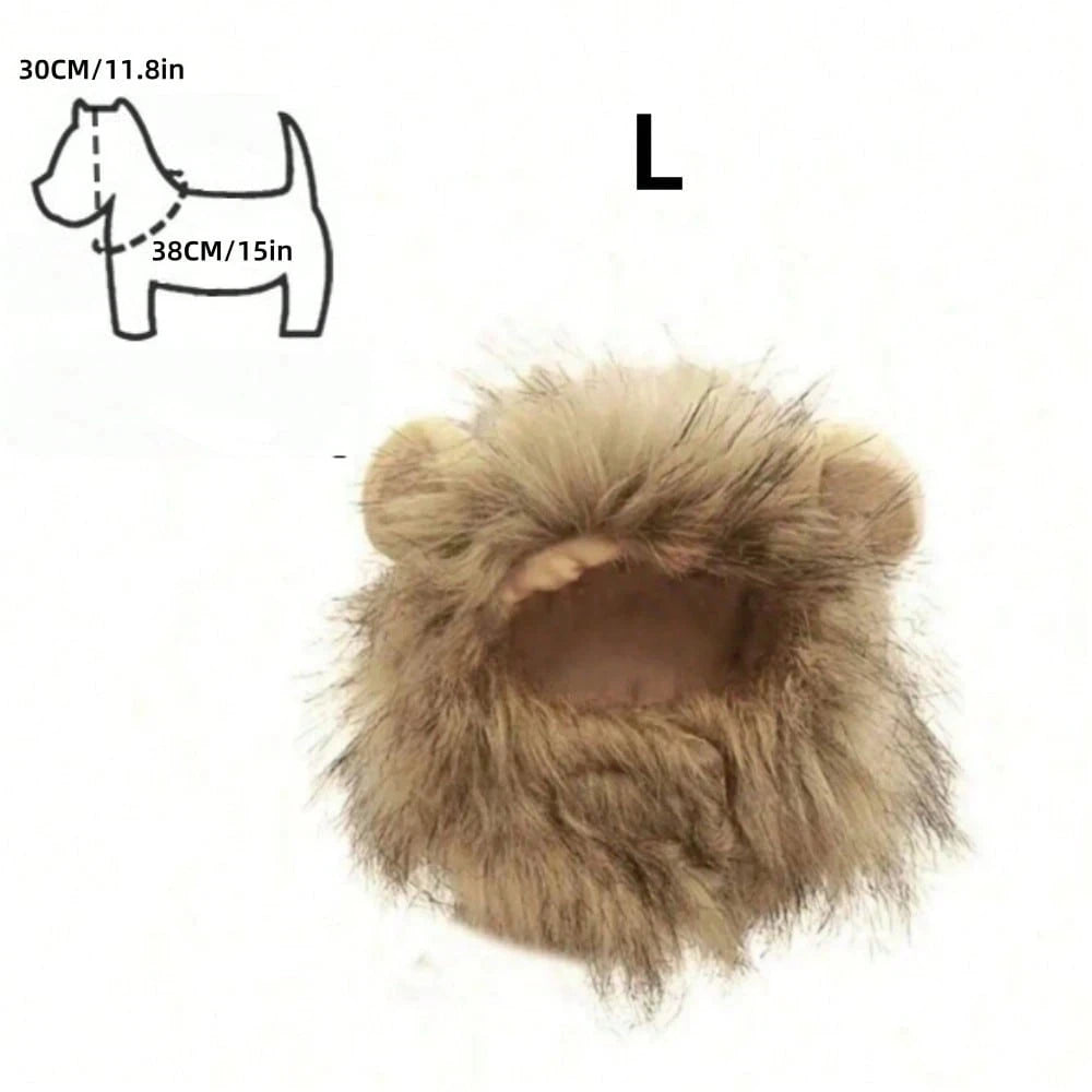 1Pc Cute Funny Pet Clothes Cap Cute Cat Wig Lion Mane Costume Cosplay Kitten Dog Hat with Ears,Suitable for Fancy Party Supplies