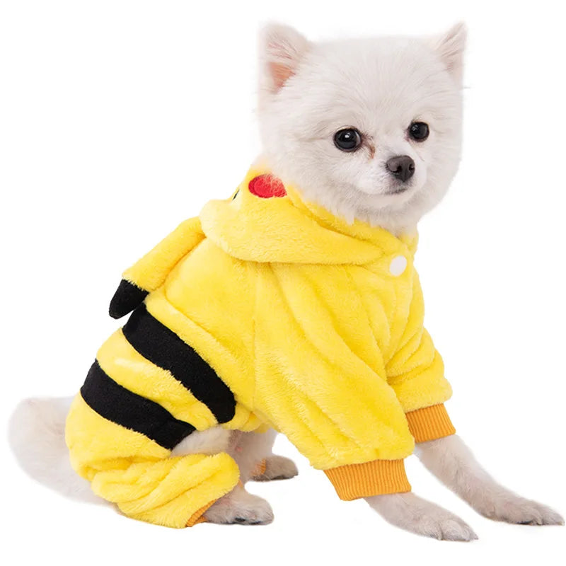 Pet Dog Clothes Soft Warm Fleece Dogs Jumpsuits Pet Clothing for Small Dogs Puppy Cats Hoodies Chihuahua Yorkshire Costume Coats
