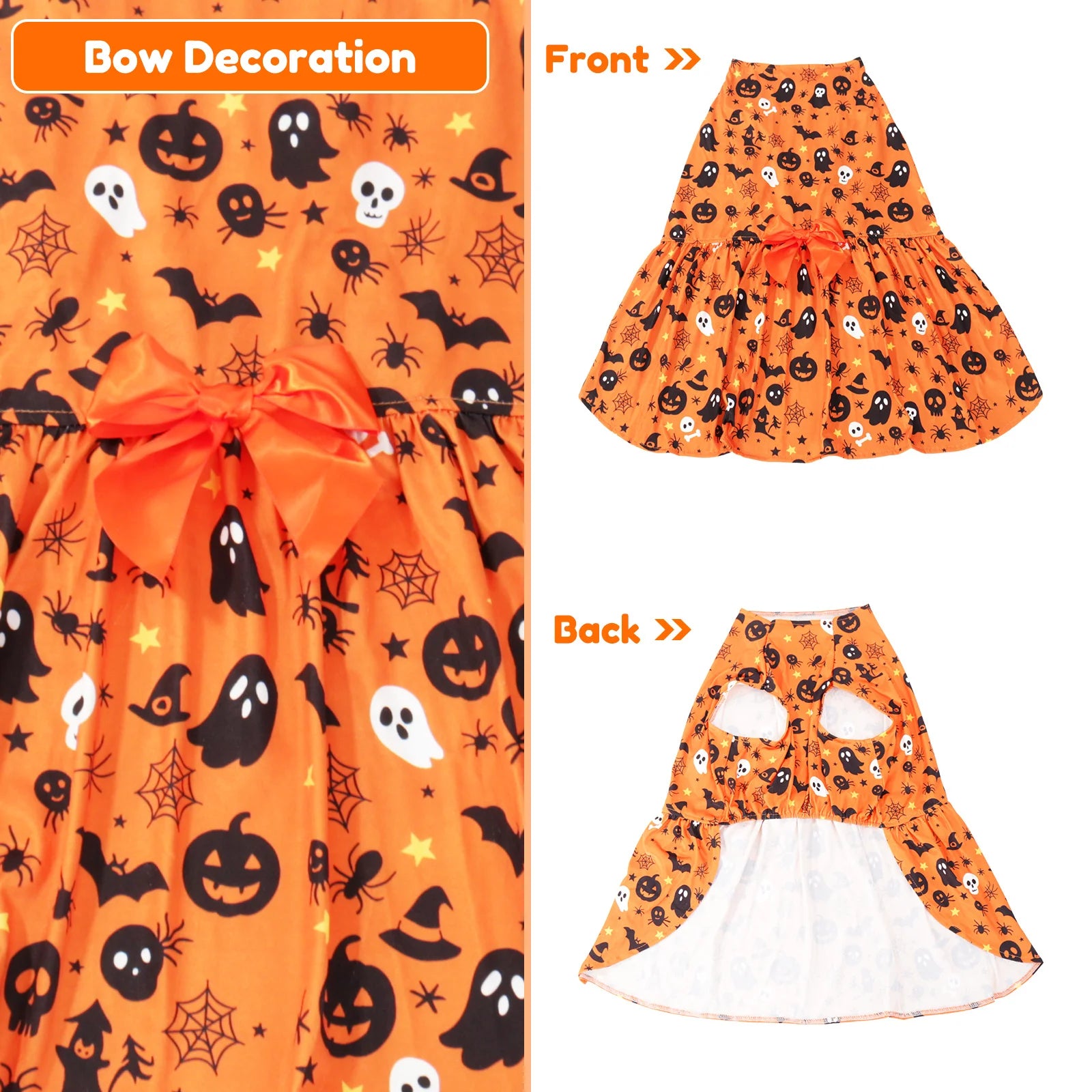 Middle Large Dog Cat Pet Halloween Dog Cat Pet Dress for Large Dogs Cute Pet Costume for Cats and Dogs Festive Outfit Dress