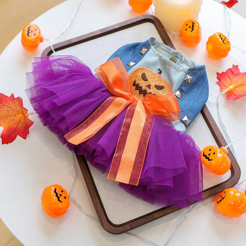 Halloween Pet Clothes Funny Dress up Princess Dress Dog Cat Clothes Casual Clothing Ancient Quirky Pumpkin Skirts Autumn Winter