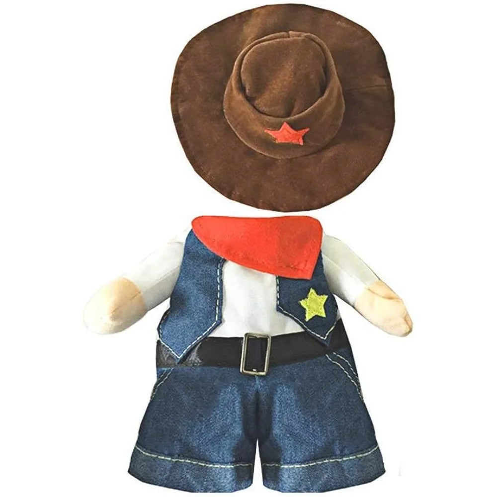 Pet Transformation Dog Costume Funny Stand up Costume Pirate Cowboy Pet Dog Costume Cowboy with Hat Cat Small Dog Halloween