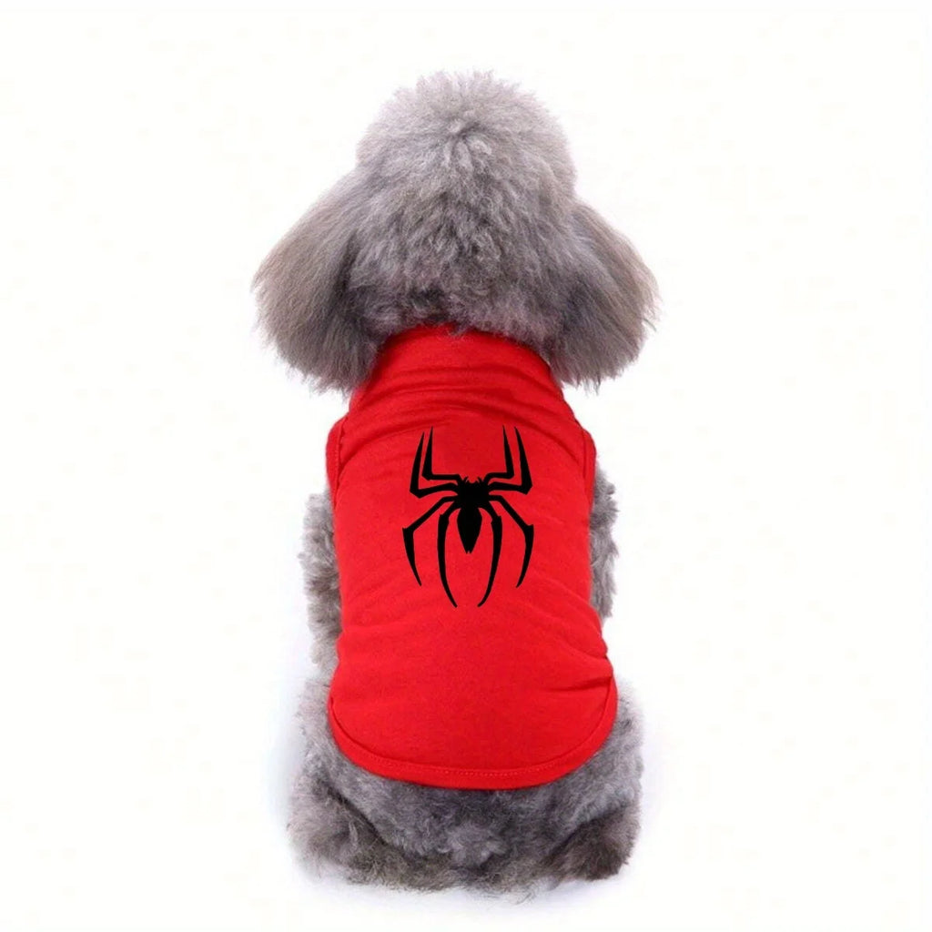 1PC Spider Print Pet Vest, Soft and Breathable Pet Sleeveless T-Shirt