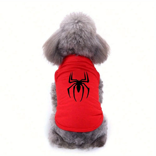 1PC Spider Print Pet Vest, Soft and Breathable Pet Sleeveless T-Shirt