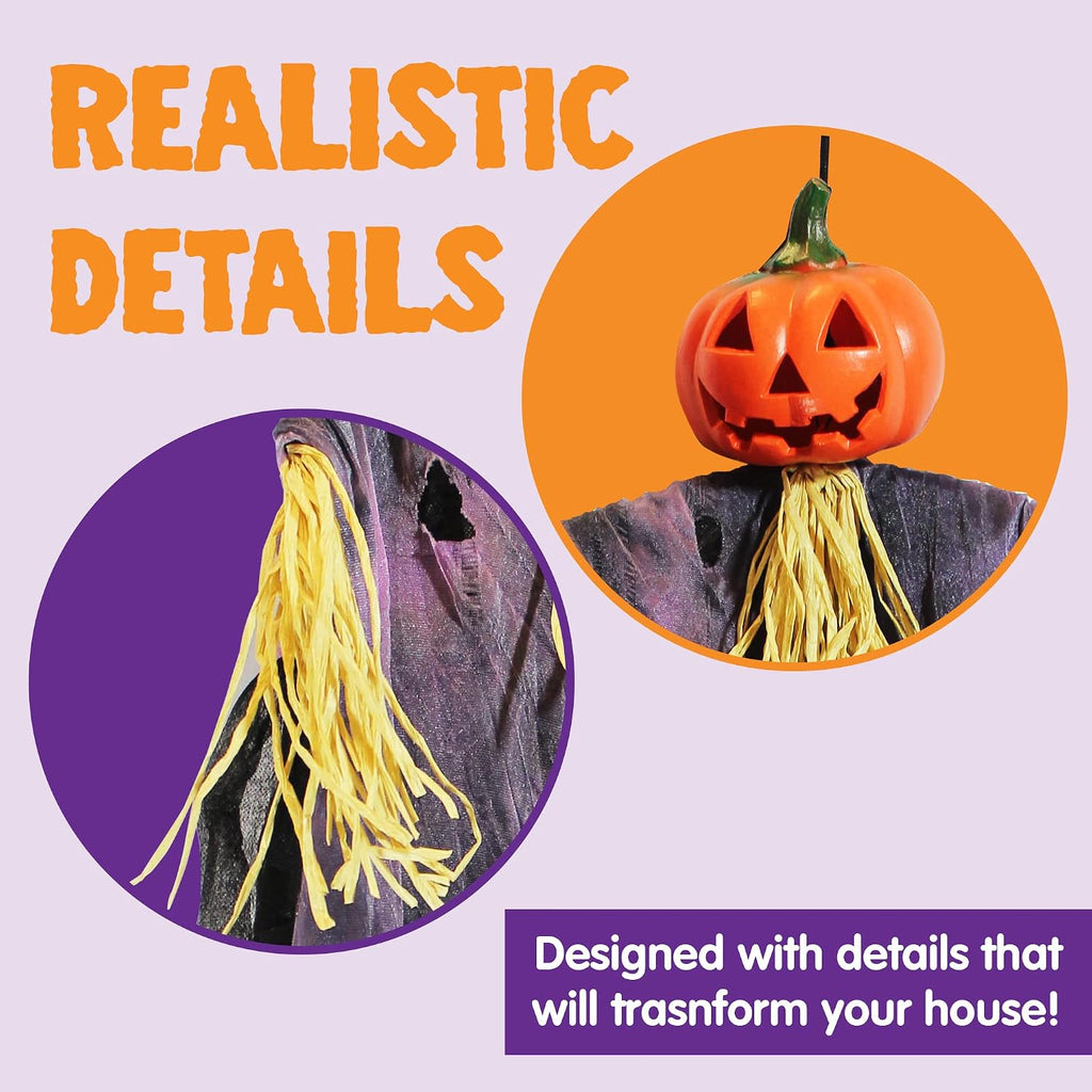 3 Pack 35” Hanging Ghosts Witch Pumpkin Decor Hanging Halloween Decorations Outdoor Halloween Decor, Scary Flying Witch Grim Reapers Haunted House Front Porch Decor Yard Garden Lawn Party