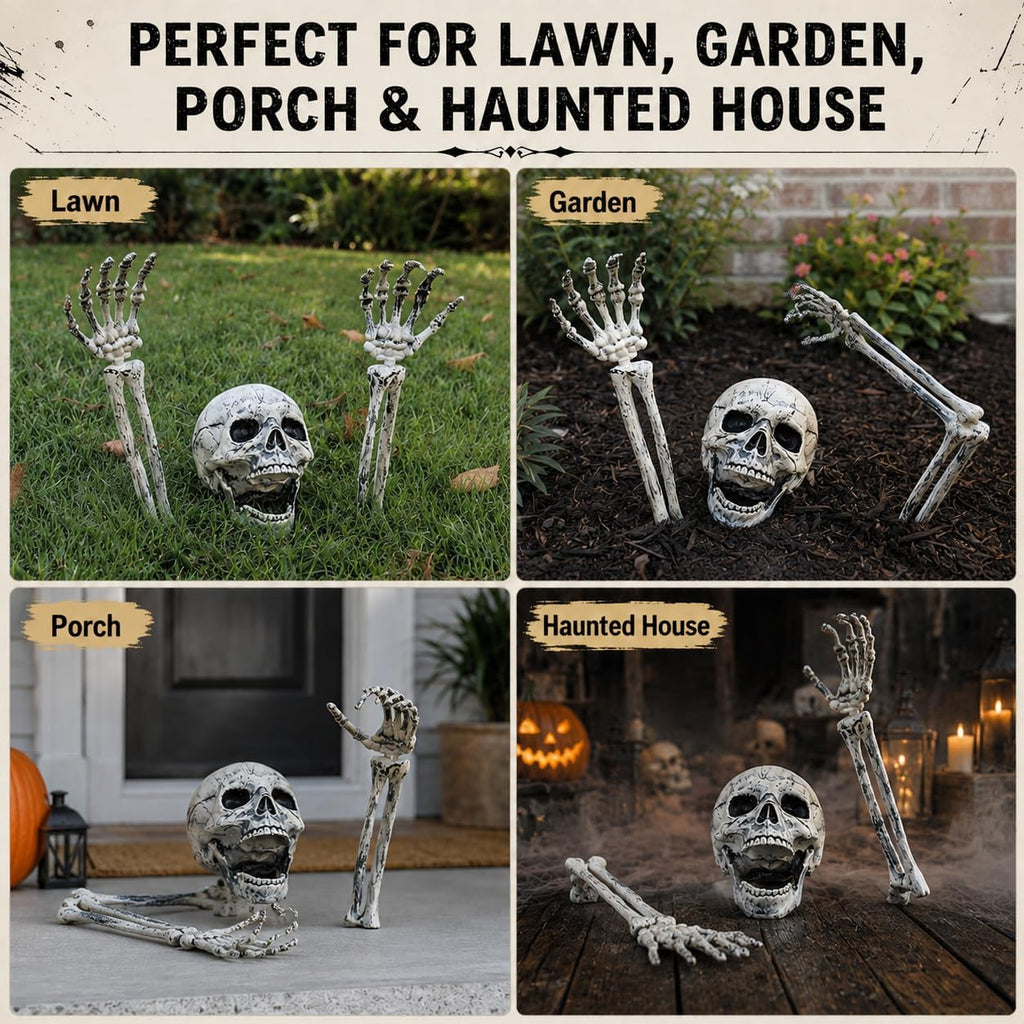 Realistic Skeleton Stakes Halloween Decorations for Lawn Stakes Garden Halloween Skeleton Decoration
