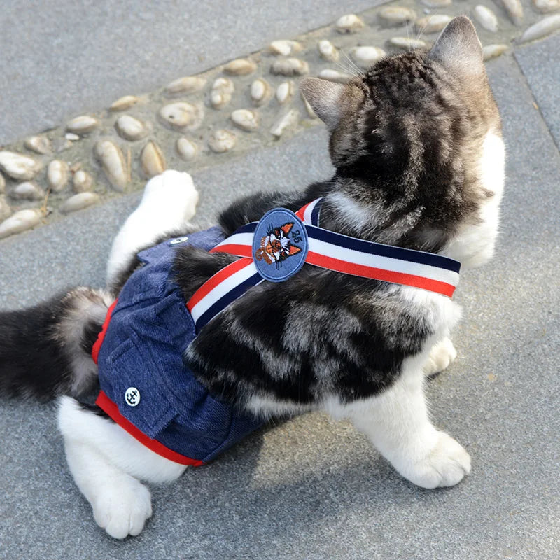 Cat Dog Female Panties Denim Strap Pet Shorts for Small Dogs Cats Kitten Puppy Underclothe Anti-Harassment Safety Panties