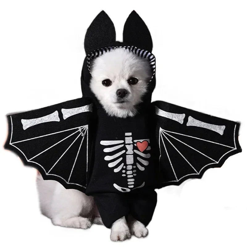 Funny Halloween Dog Costume for Small Medium Dogs Cats Adjustable Puppy Cosplay Party French Bulldog Chihuahua Pet Clothing