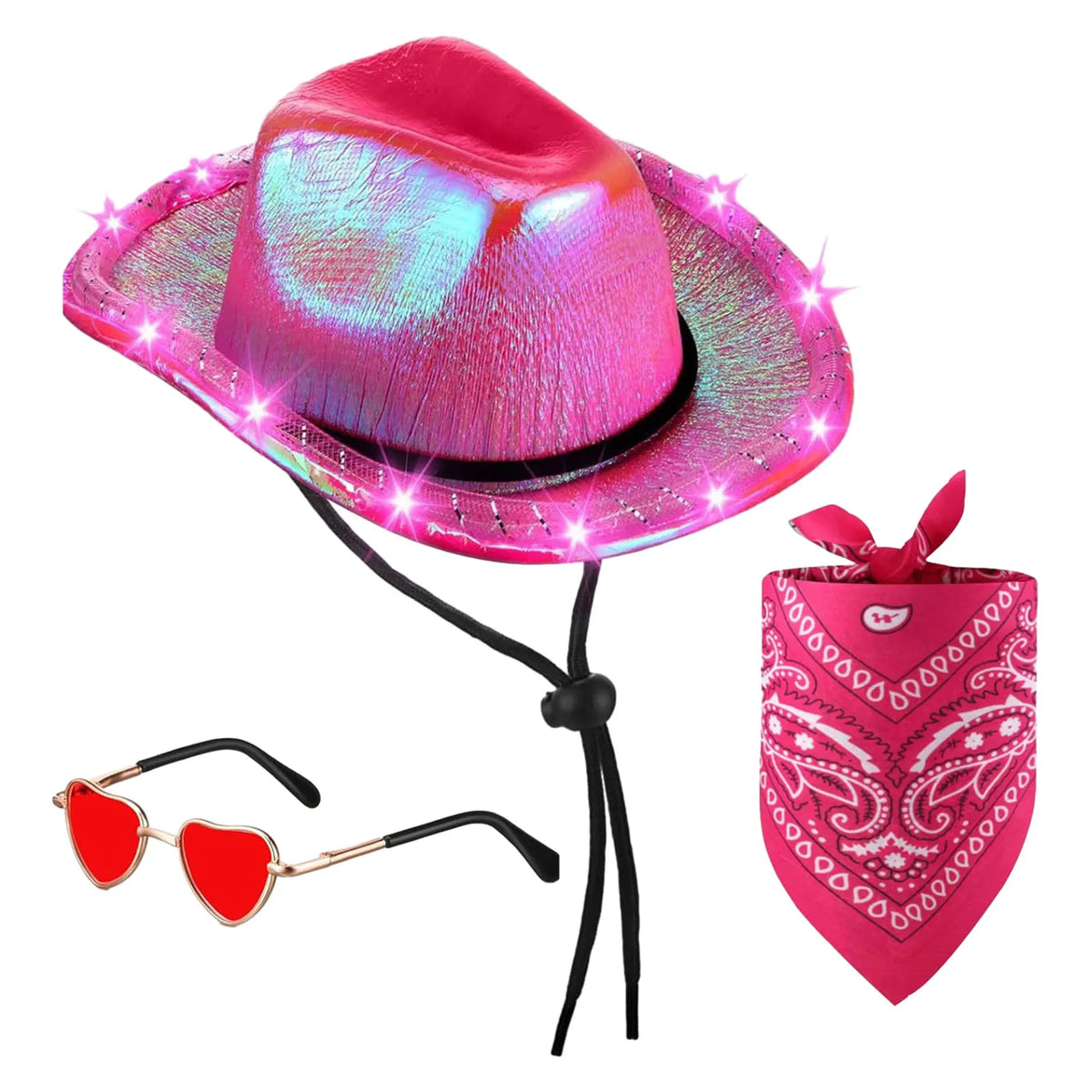 Pet Cowboy Costume Hat and Bandana Funny Dog Cat West Cowboy Hats Glasses Pet Halloween Birthday Party Cosplay Pet Accessories