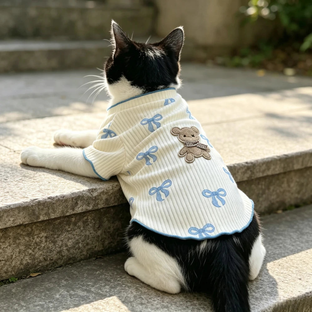 1 Piece Cute Dog Tshirt Breathable Elastic Soft Pet Vest Summer Wear for Small Dogs Cats