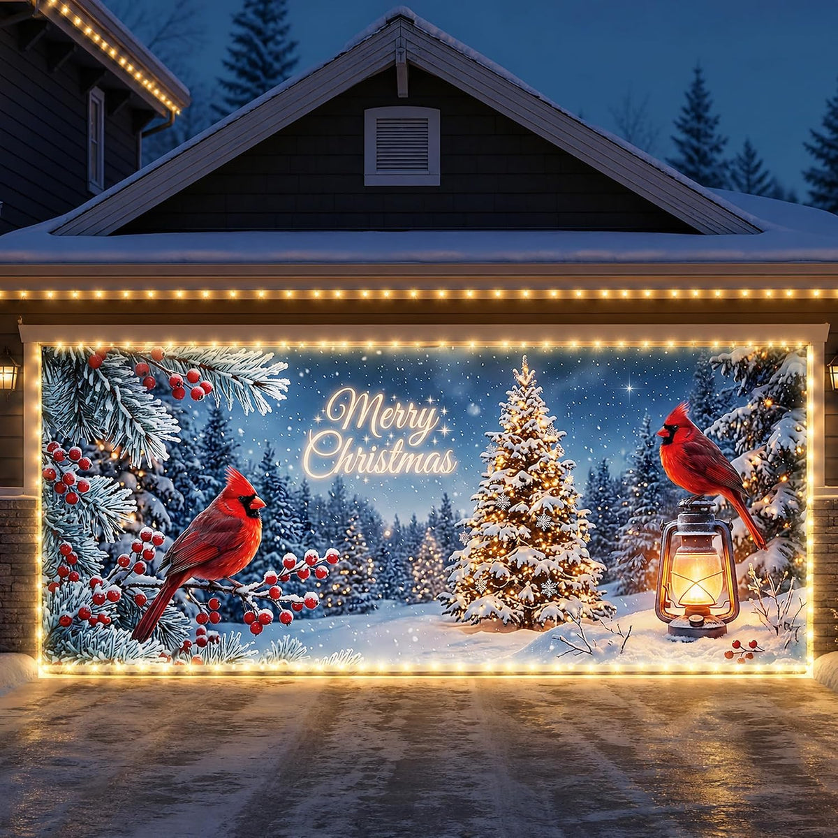 Halloween Garage Door Cover - Large Scary Ghost Girl Backdrop