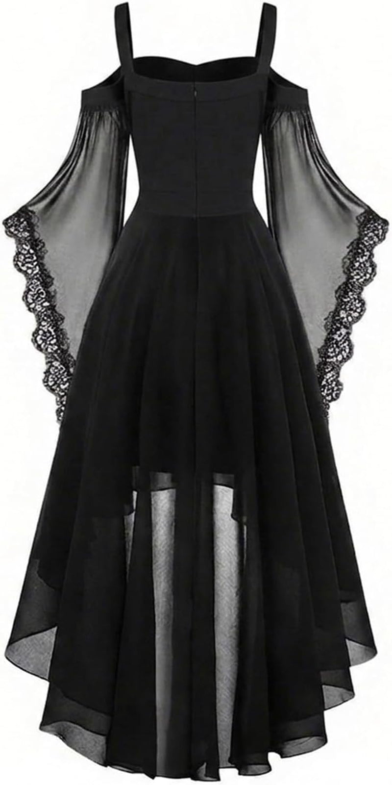Witch Dress Women 2026 Halloween Costumes Woman Adults Medieval Vampire Butterfly Sleeve Mesh Gothic Outfits