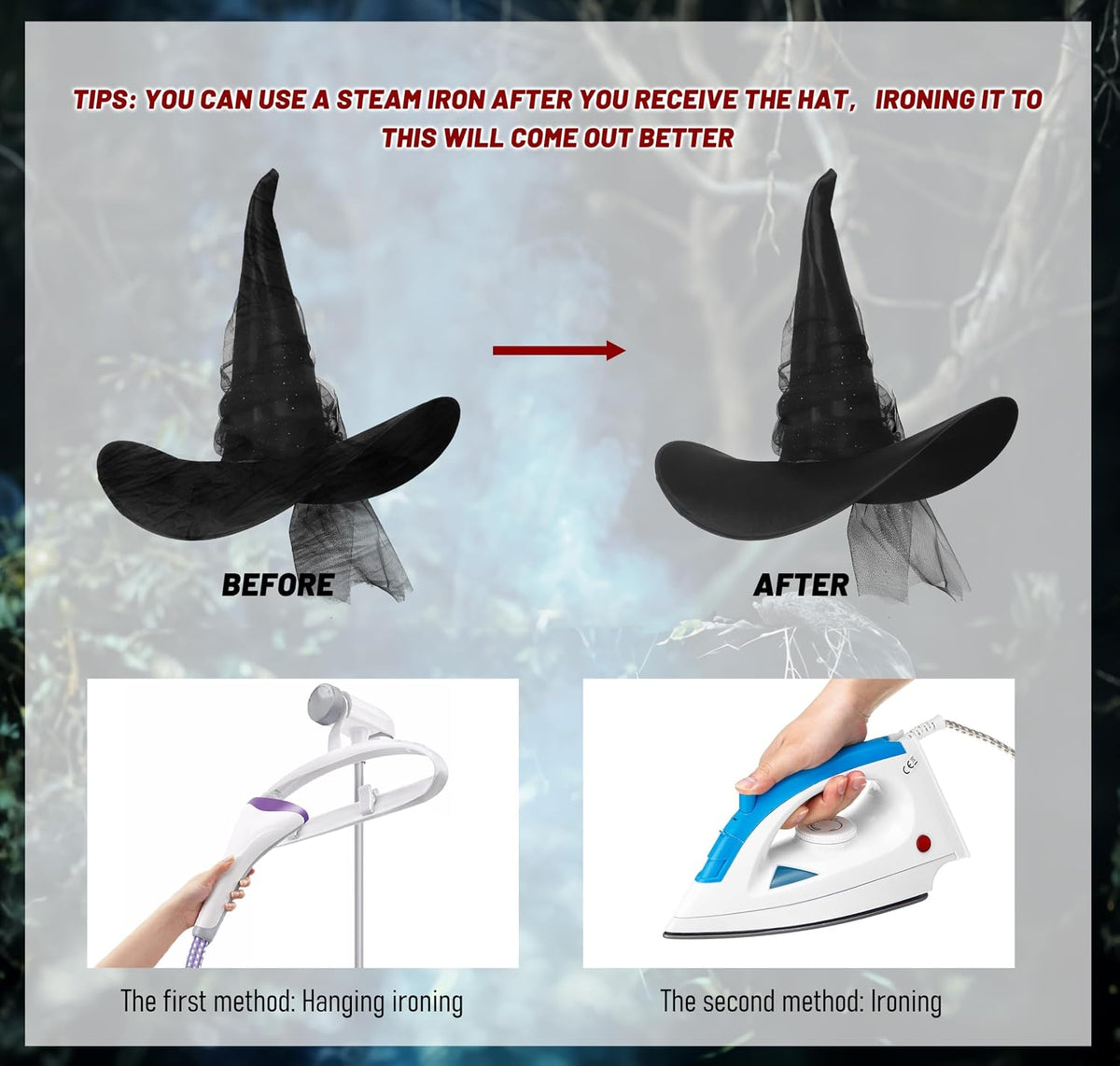 DIY Women'S Black Witch Hat – Wide Brim Gothic Halloween Costume Accessory for Masquerade Cosplay Party