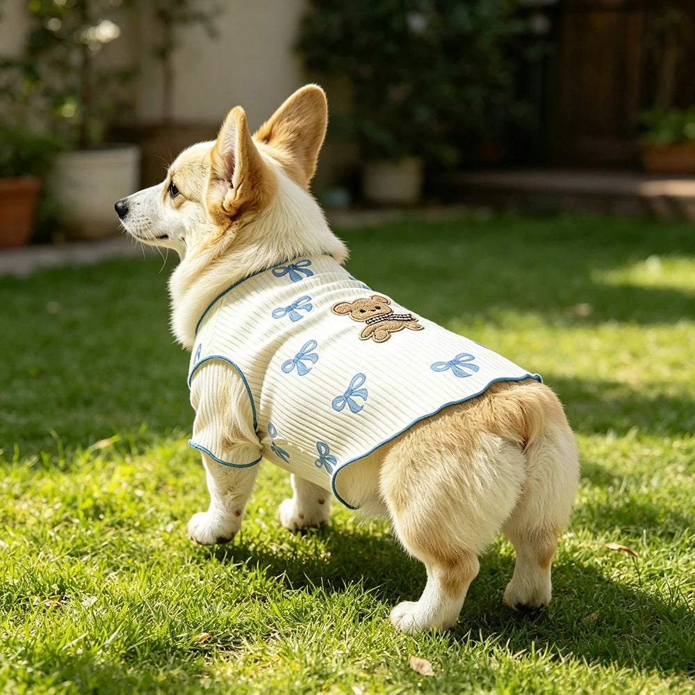 1 Piece Cute Dog Tshirt Breathable Elastic Soft Pet Vest Summer Wear for Small Dogs Cats