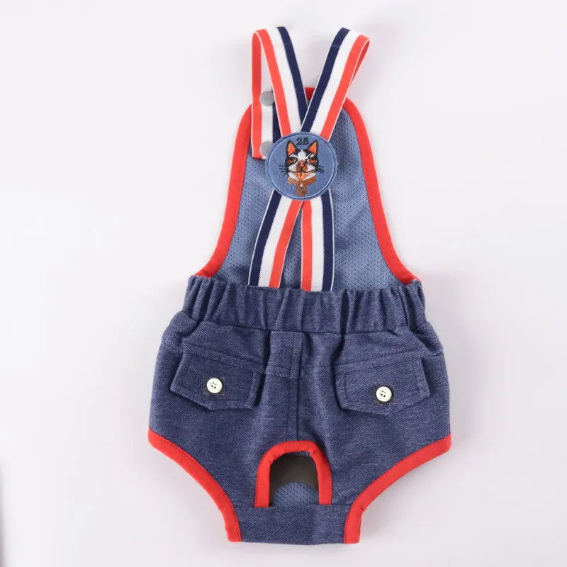 Cat Dog Female Panties Denim Strap Pet Shorts for Small Dogs Cats Kitten Puppy Underclothe Anti-Harassment Safety Panties