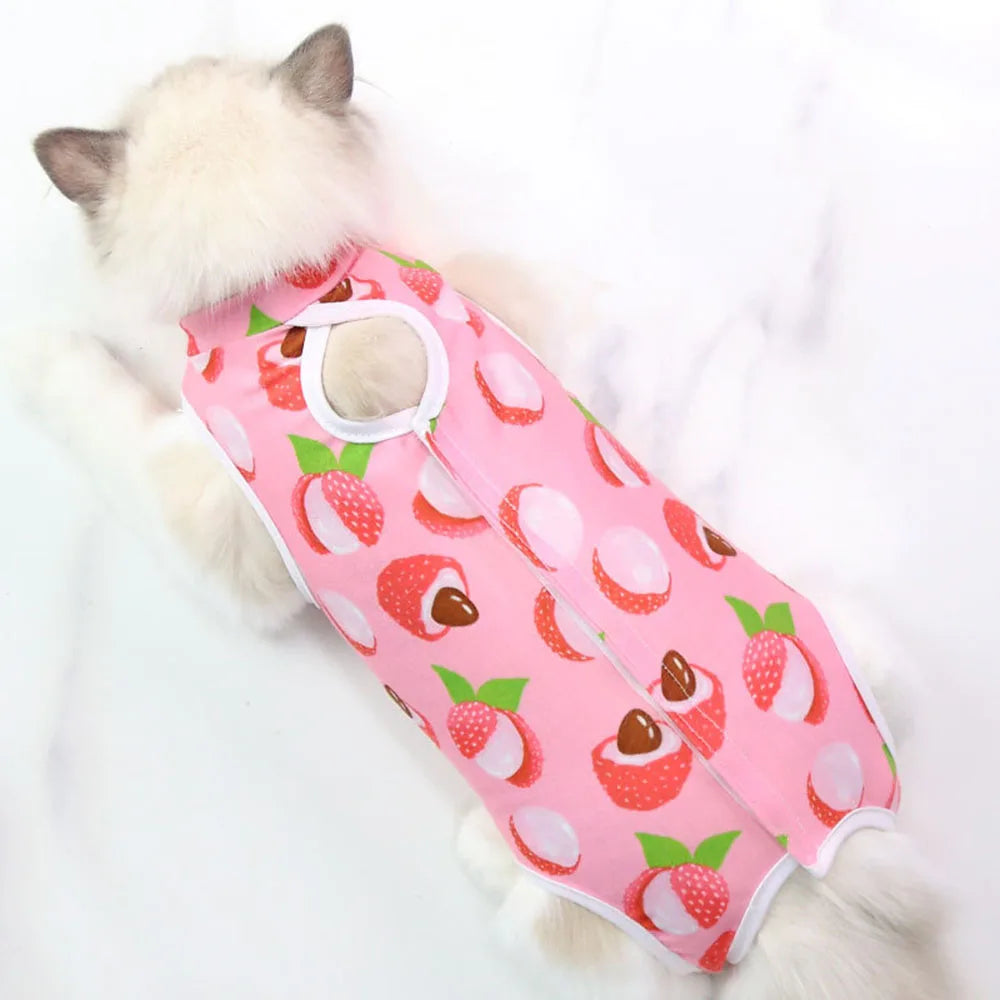 Cat Dog Anti-Licking Vest Pet Care Clothing Kitten Weaning Sterilization Suit High Elastic Surgery after Recovery Care Clothing