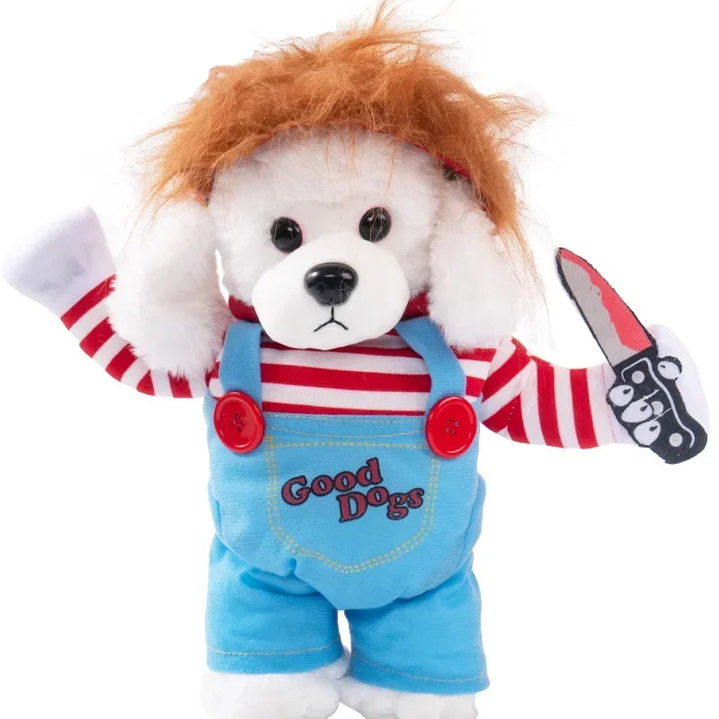 Funny Halloween Dog Costume for Small Medium Dogs Cats Adjustable Puppy Cosplay Party French Bulldog Chihuahua Pet Clothing